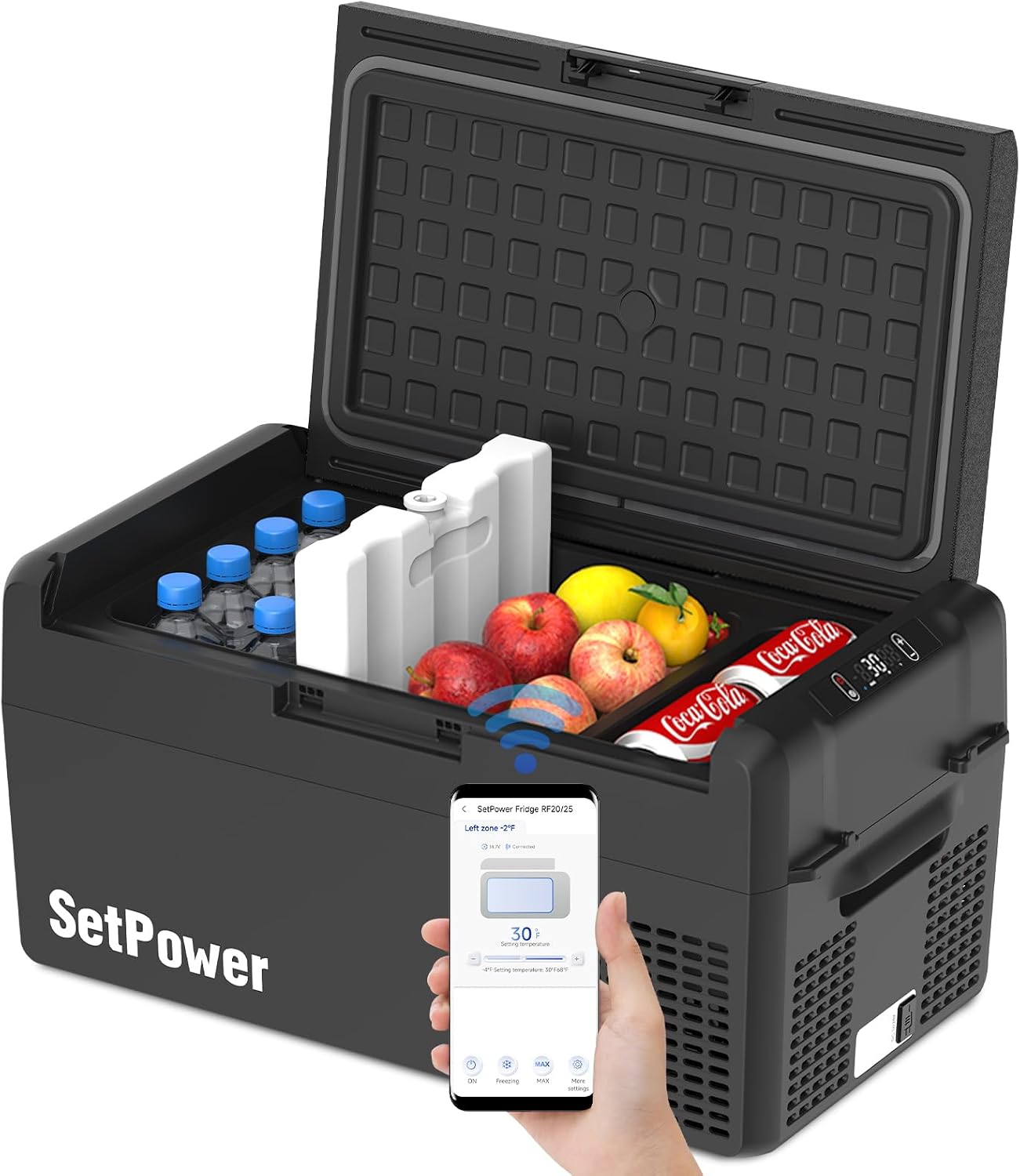 Black SetPower RF20 21-quart portable fridge